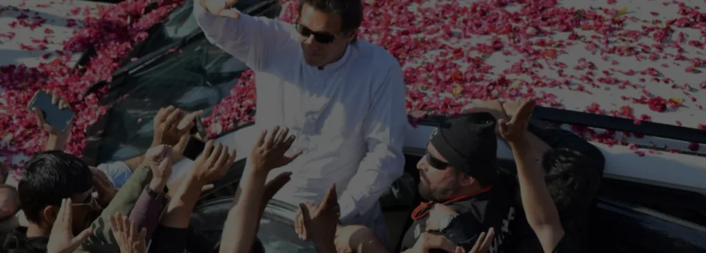 Imran Khan speaking on stage